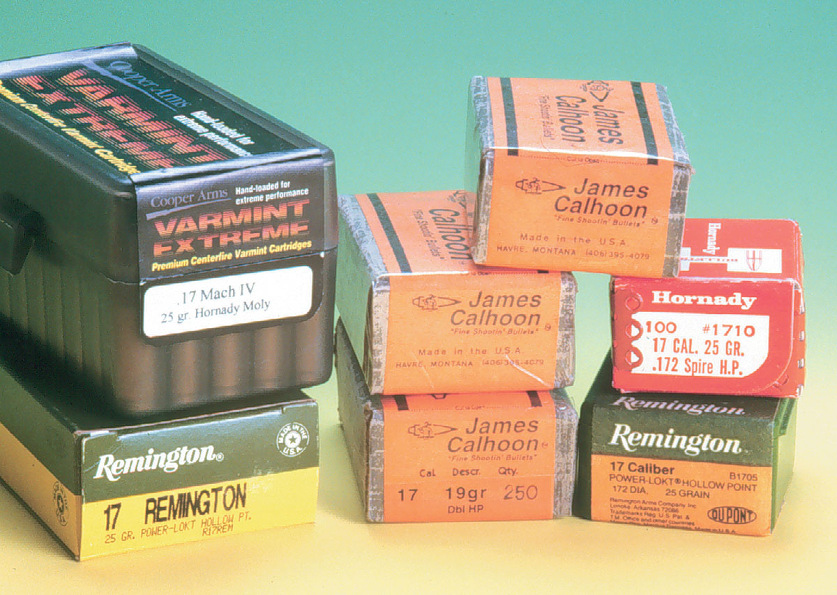 While there isn’t the vast array of bullet choices sometimes seen in other calibers, varmint hunters are finding the .17s fun to work with.