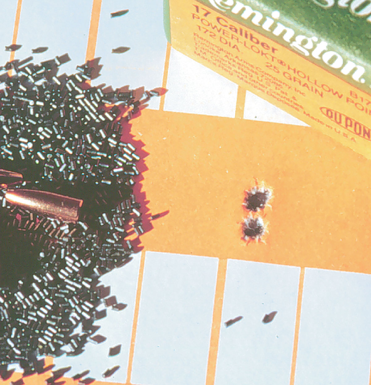 The Remington 25-grain bullet over 23.0 grains of IMR-4895 put three shots into .25 inch.