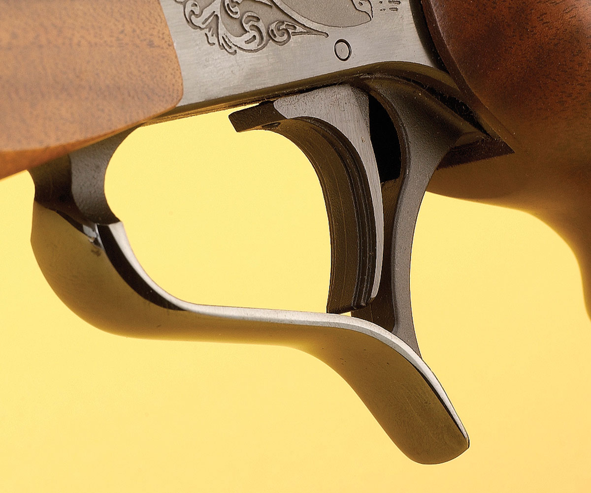 The trigger guard is wide and roomy enough for all-season use, and the trigger was adjusted to break at 21⁄2 pounds.