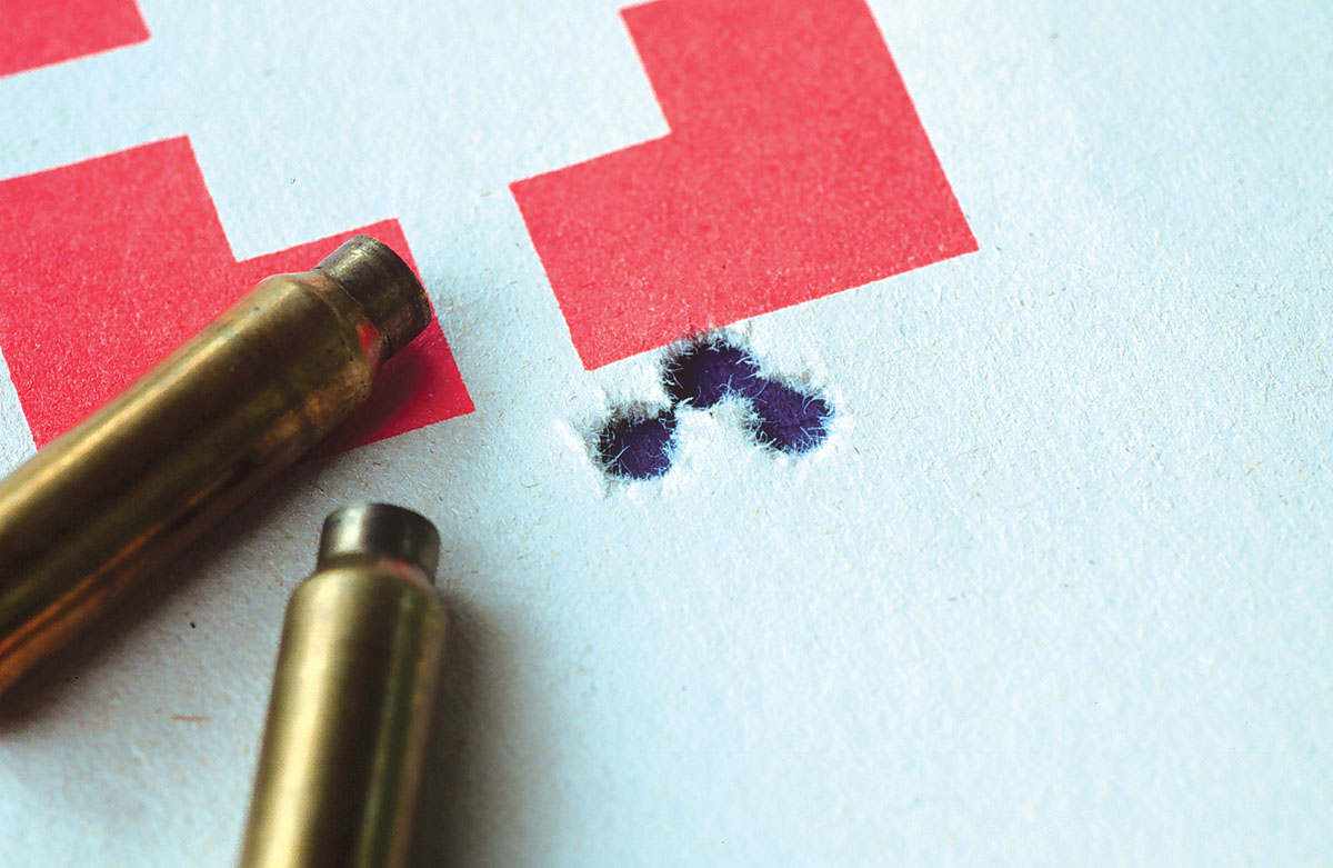 Second place went to the 55-grain Nosler with a scant .370-inch cluster.