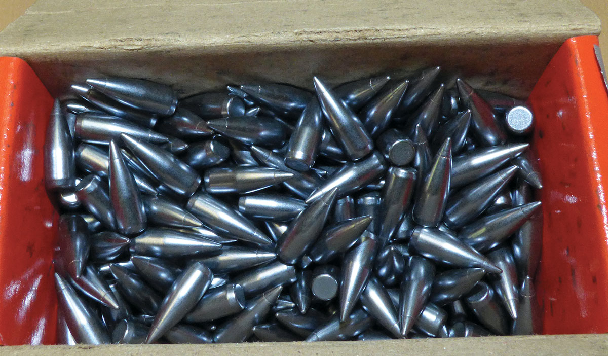 Thus far only moly-coated bullets have been shot through the 17/23 SMC Long-Neck Savage rifle.
