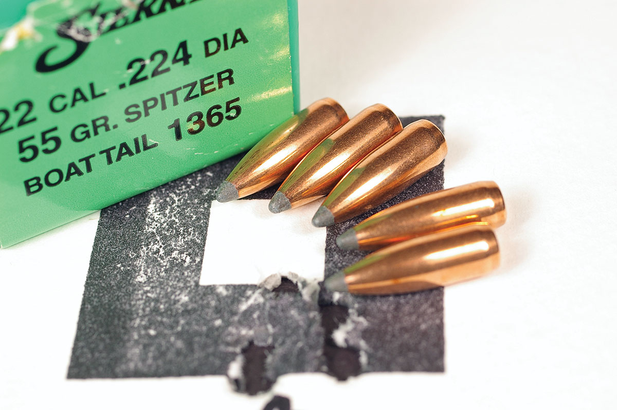 Sierra 55-grain GameKing bullets and IMR-4166 shot well from a Savage 223 Remington.