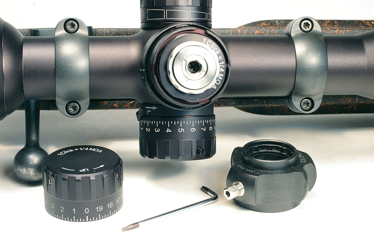 A supplied multitool adjusts the elevation turret when sighting in the X5(i) scope.