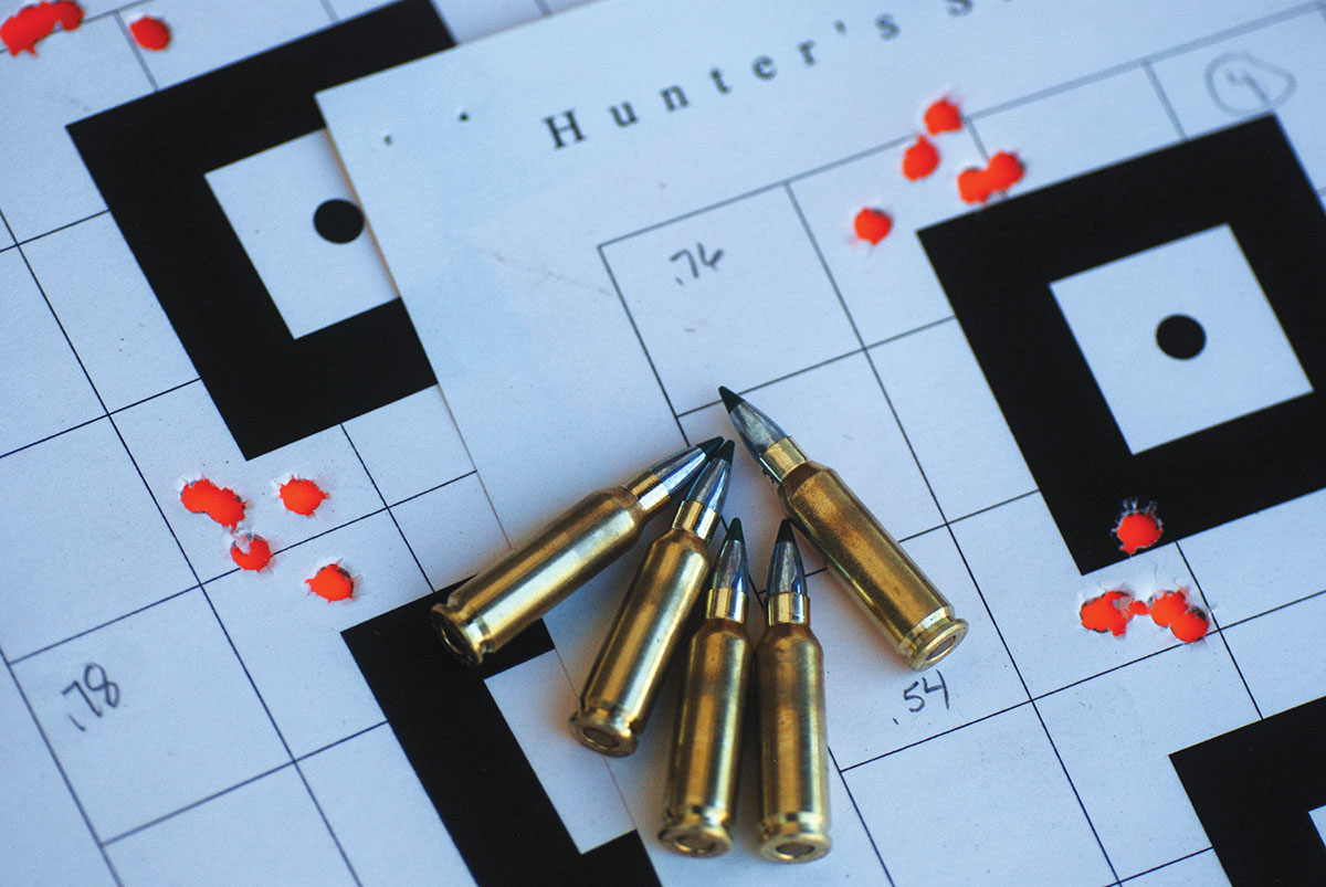 The 19 Badger consistently shot groups well under an inch with most of the loads tested, and some of the loads hovered around .5-inch. The best groups were shot with a load consisting of 15.1 grains of A-1680 and Calhoon’s 32-grain DBL HP.