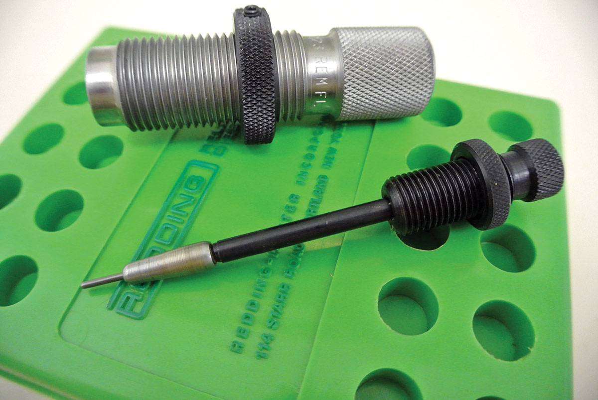 A tapered 6mm expander ball and a 6x45mm die set are all that were needed to form the wildcat cartridge.