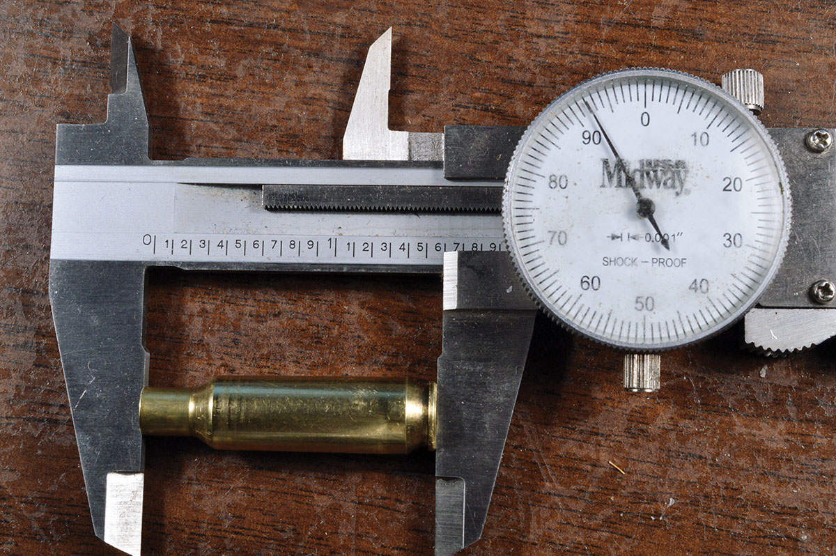 Most cases measured 1.593 inches or less after three firings.