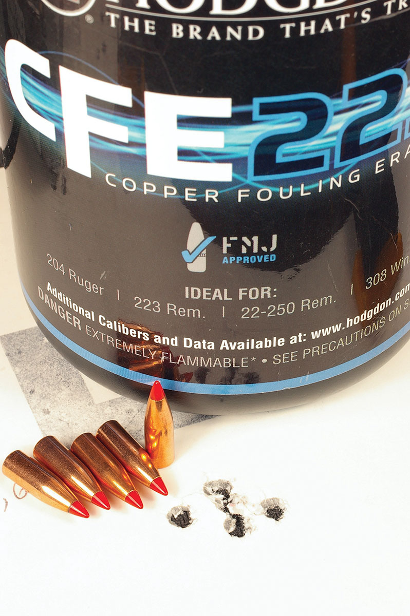 Hodgdon CFE 223 powder provided excellent accuracy at 100 yards when loaded in the 22-250 Remington.
