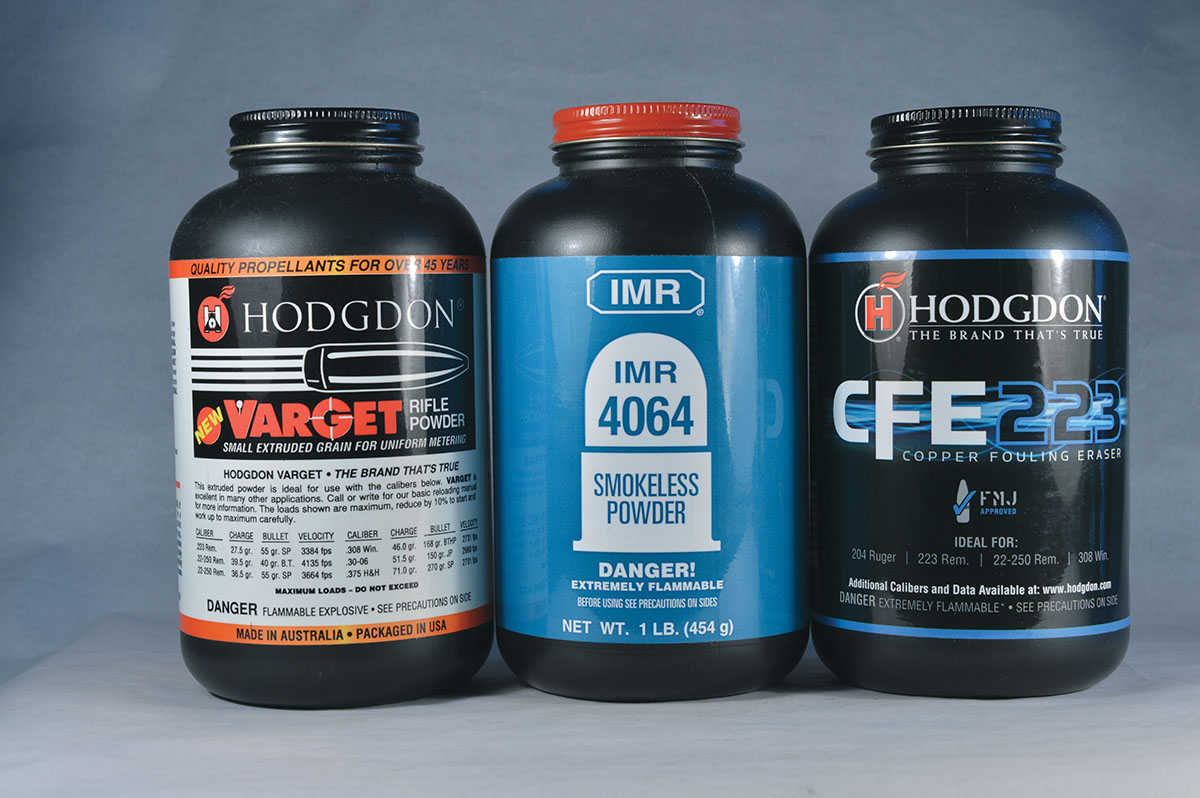 Powders that worked best with the test rifle include Varget, IMR-4064 and CFE 223.