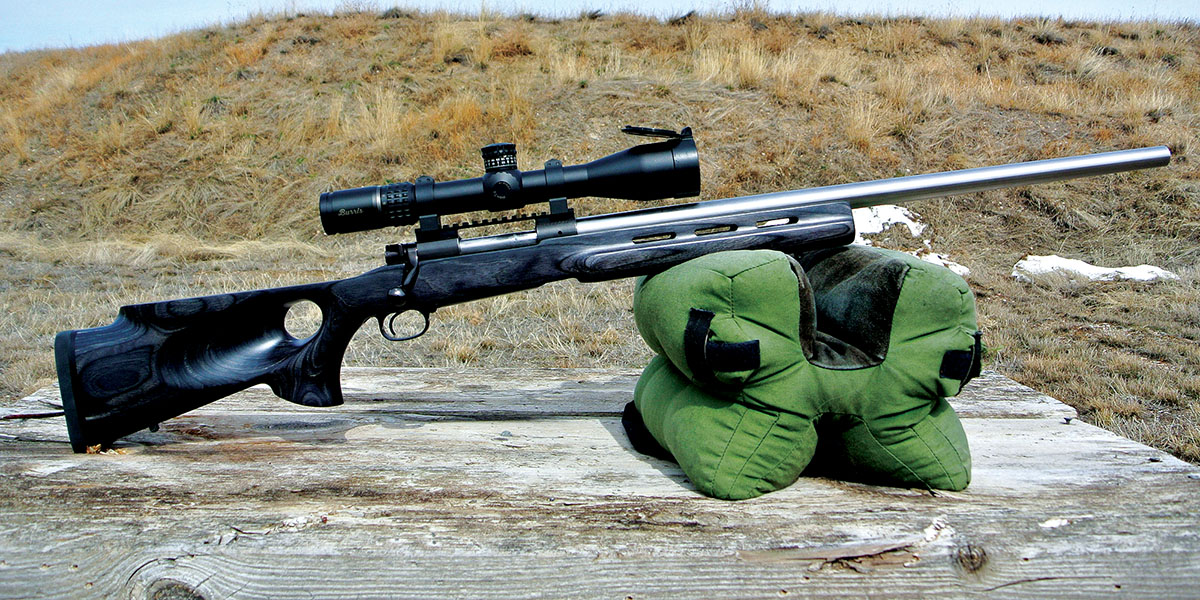 The Winchester Model 770 was bedded to a laminated thumbhole varmint stock and was topped off with a Burris FTX 11 4-20x 50mm scope.