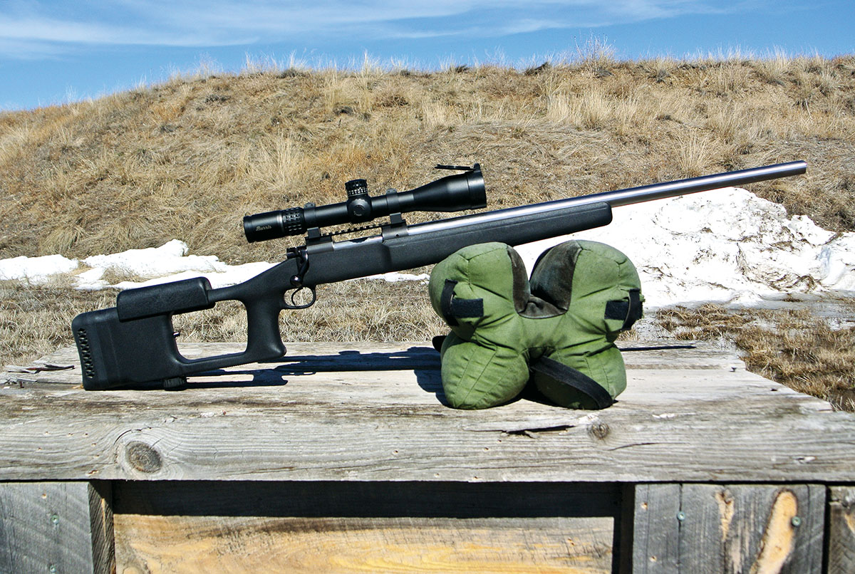The rifle’s original Choate stock proved durable and rugged. With a huge barrel channel inlet and full-length aluminum bedding system, it was a perfect test bed for the newly barreled rifle.