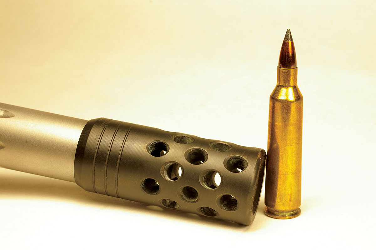 The Raptor comes fitted with a Cooper Firearms muzzle brake; it reduced recoil to next to nothing.