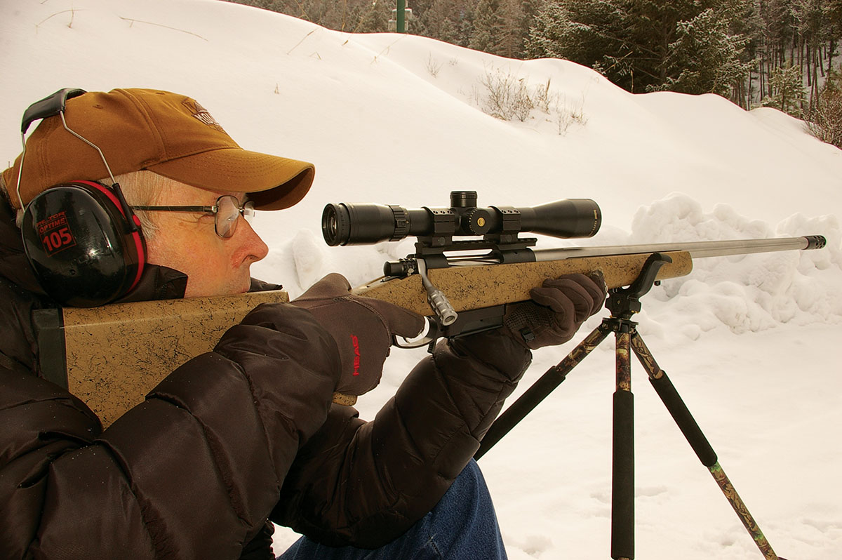 The Cooper Model 22R Raptor is a heavy handful, but shot well from a rest.