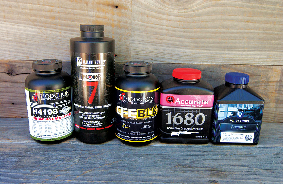 Tested powders included Hodgdon 4198, Alliant Reloder 7, CFE BLK, Accurate 1680 and Vihtavuori N110. All performed well, but VV-N110 produced the most consistent ammunition.