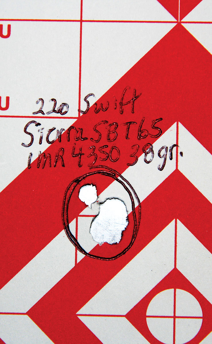 Sierra’s GameKing SBT was highly accurate. The 65-grain version from the .220 Swift was no exception.