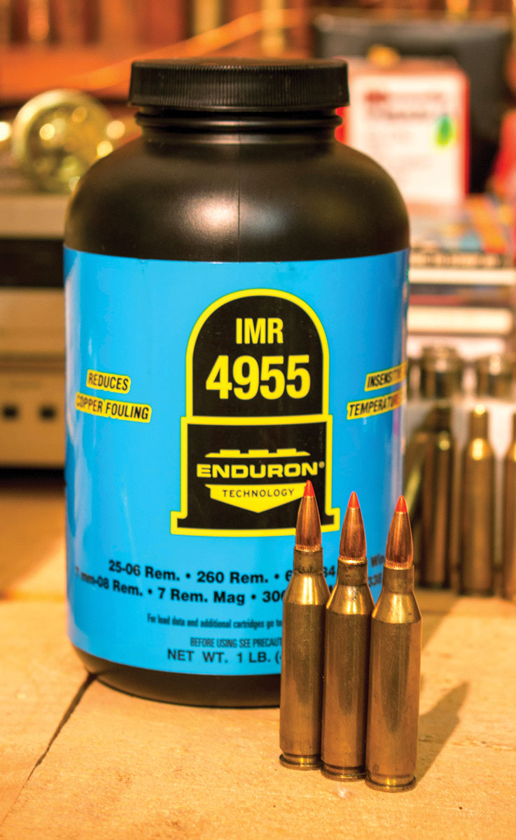 IMR-4955 has a burn rate similar to IMR-4831, so it can be used in larger varmint cartridges.