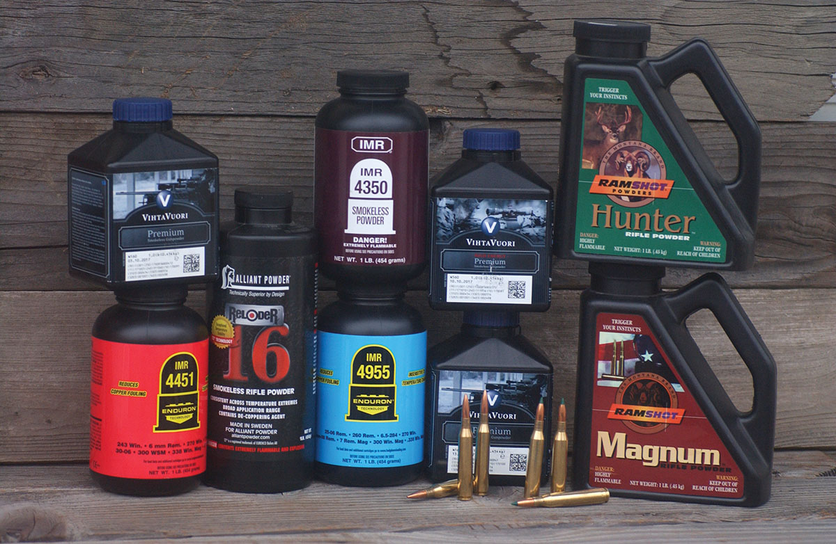 Nine different powders were used while testing the .25-06 Remington. The three Vihtavuori powders used included N160, N165 and N560. The three IMR powders used were 4451, 4350 and 4955. Ramshot Hunter and Magnum were also tested, along with RL-16.