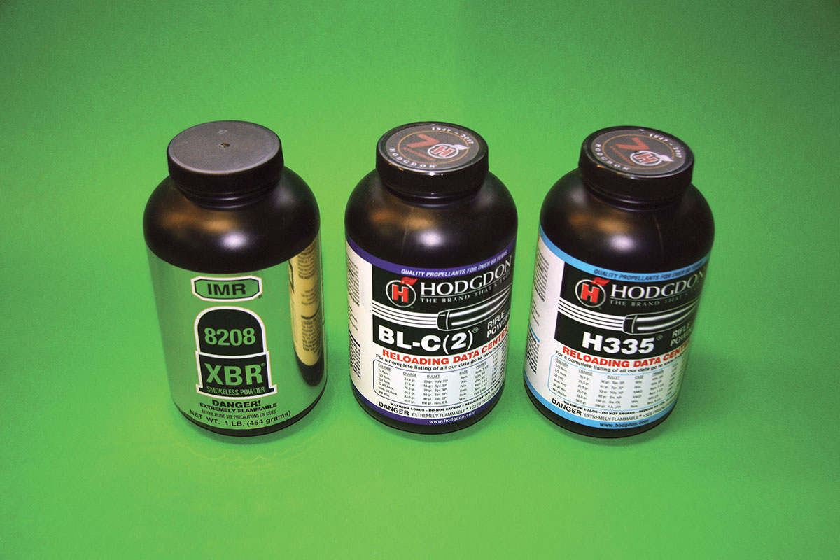 IMR-8208 XBR, Hodgdon BLC(2) and H-335 show up in .223 Remington load data consistently, but for one reason or another, Patrick had not tried them  before this test.