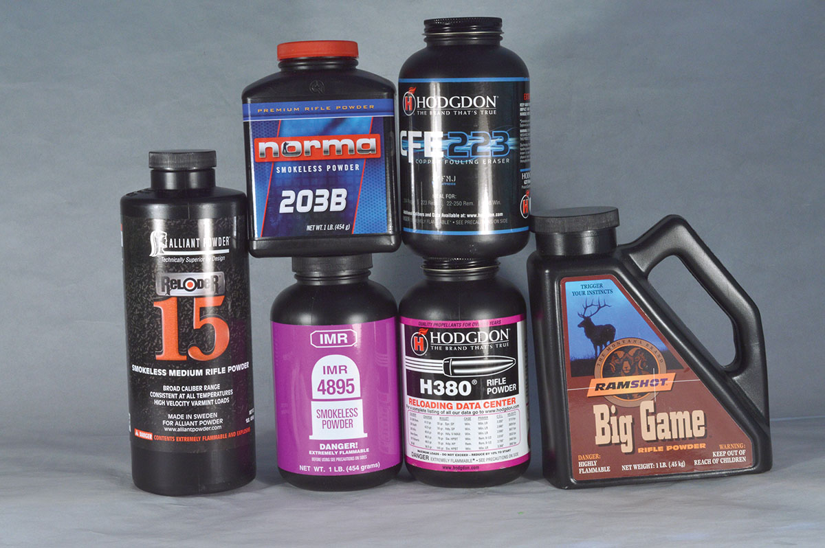 The best-performing powders used when testing the Model 48 Nosler Custom Handgun 20 Nosler with a Burris 3-12x 32mm handgun scope included CFE 223, H-380, RL-15, Norma 203B, Big Game and H-4895.