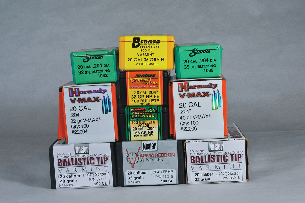 The 20 Nosler will handle a variety of varmint bullets.