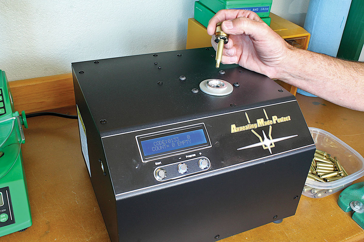Annealing cases with an AMP magnetic induction annealing machine made case forming much easier.