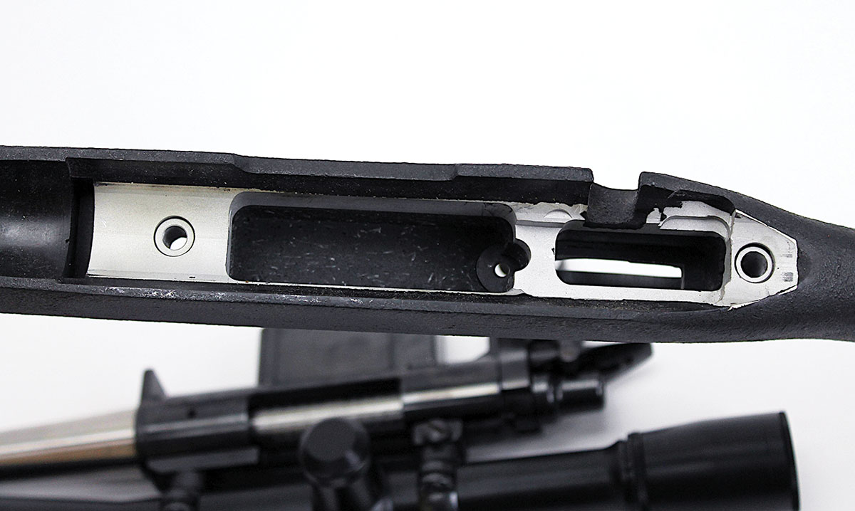 Remington’s KS Mountain Rifle features aluminum receiver blocks to aid accuracy.