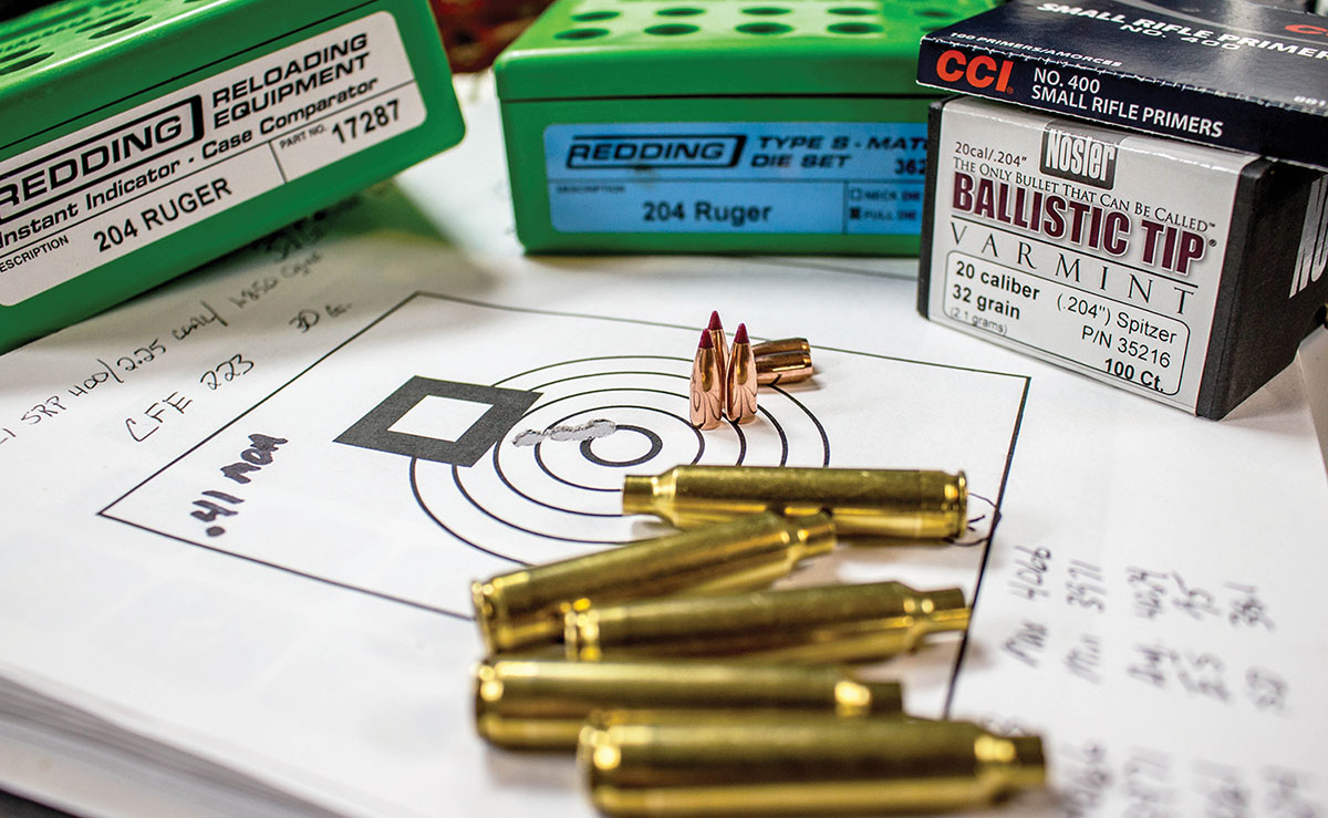 The 204 Ruger worked very well with the Nosler 32-grain Nosler Ballistic Tip Varmint bullets.