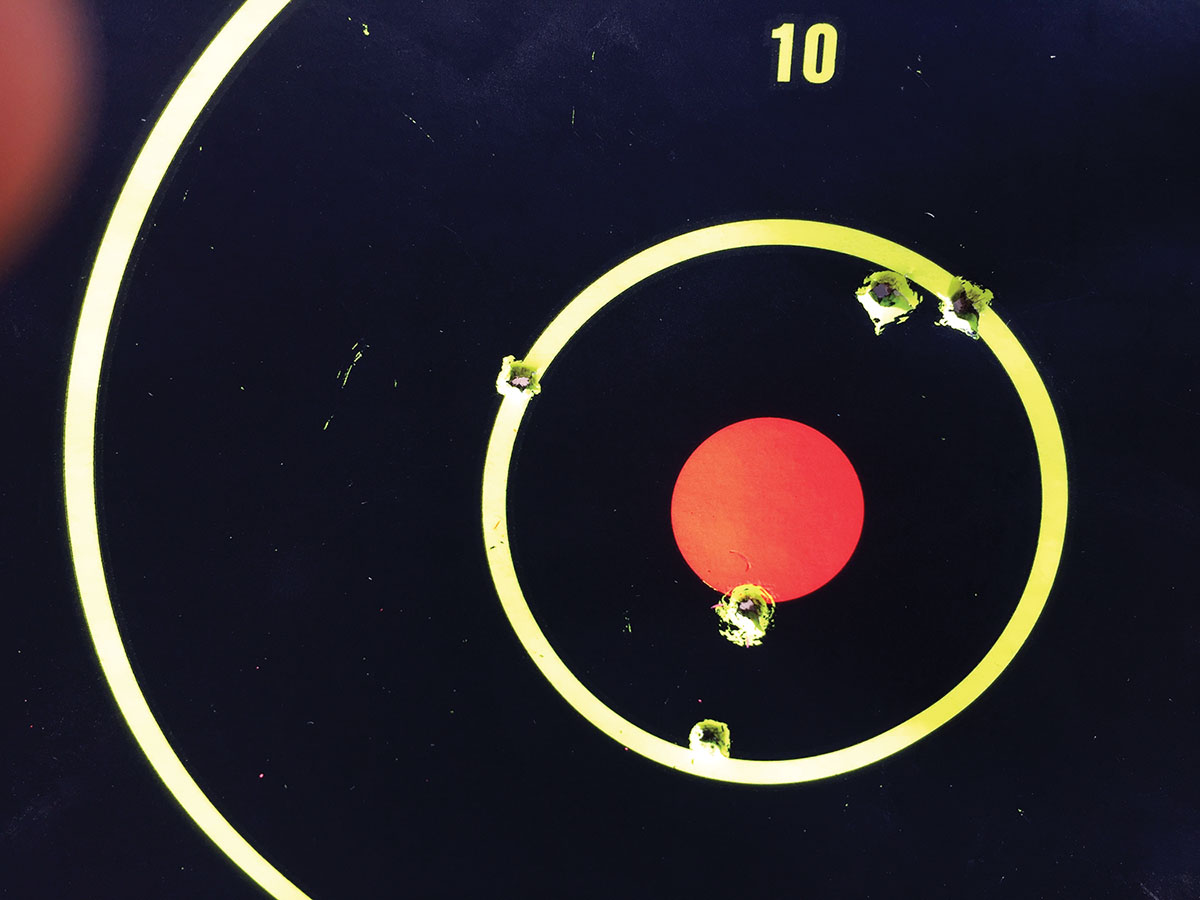 A typical .17 HMR group at 100 yards shows you won’t take a varmint on every shot, but the probabilities of a hit are high.