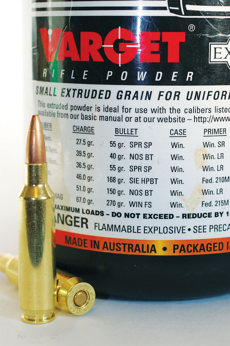 Varget provides the right burn rate for the .22 Nosler handloaded with a variety of bullet weights.