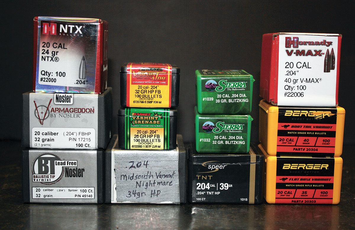 Twenty-caliber bullets have gone mainstream and are now offered in a huge variety of weights and styles.