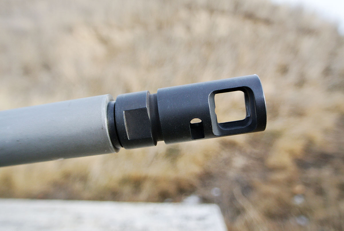 The rifle was equipped with a large aperture muzzle brake. This combined with the rifle’s 11.8 pound weight made recoil unnoticeable. For solo varmint hunters, this is a real advantage, as it allows the shooter to mark the impact of shots without the aid of a spotter.