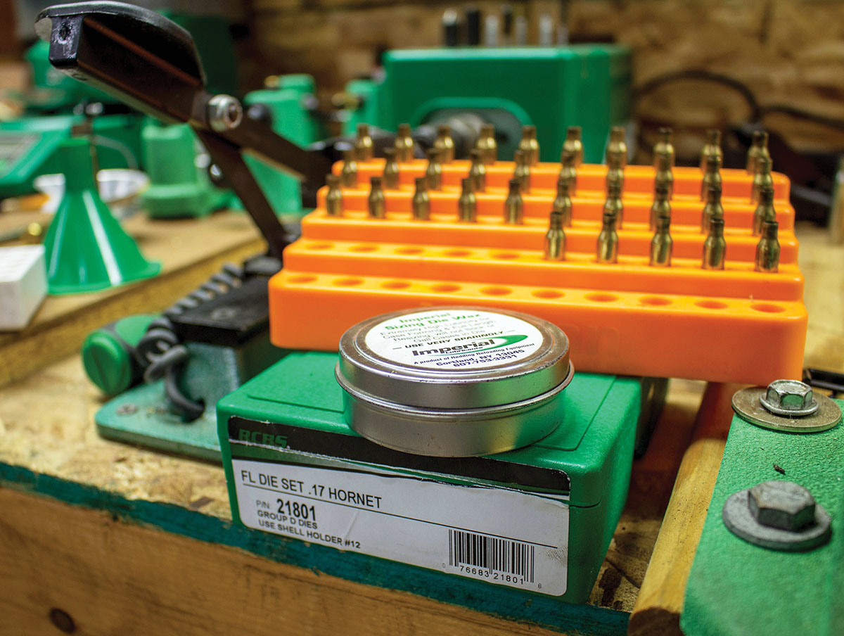 Imperial Die Wax properly lubricated the cases before resizing, without dents in the shoulder or sticking the case in the die body.