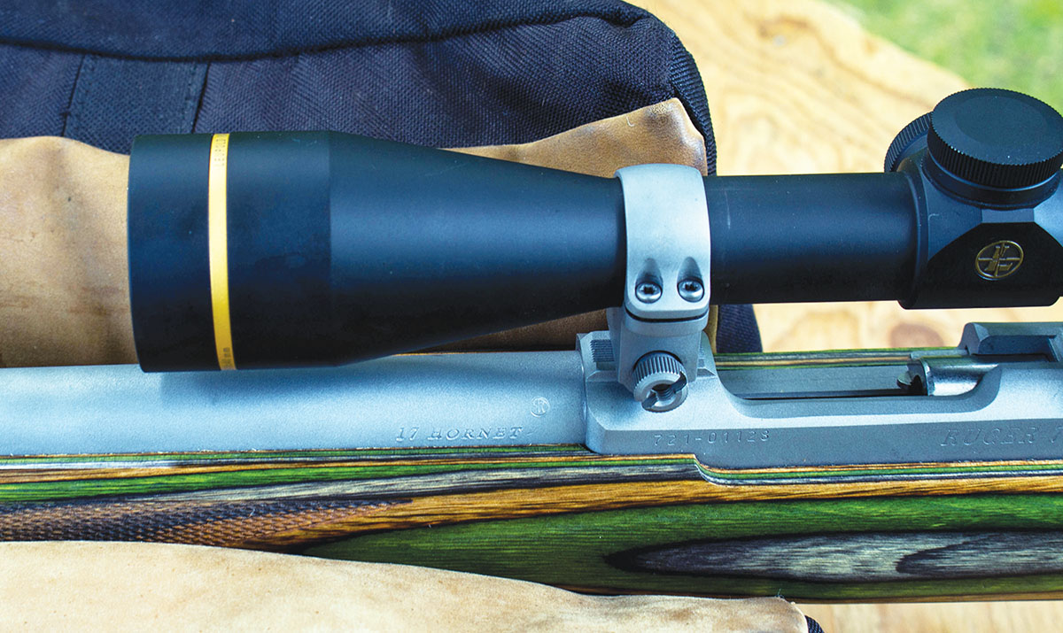 The Ruger 77/17 .17 Hornet was topped-off with a Leupold VX-3i 3.5-10x 40mm riflescope.