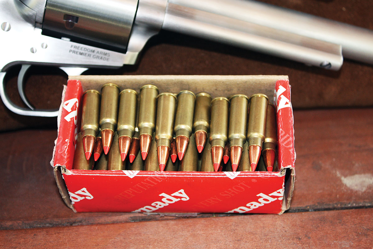 Dick’s early fireforming loads utilized Hornady V-MAX 40-grain bullets with H-4227.