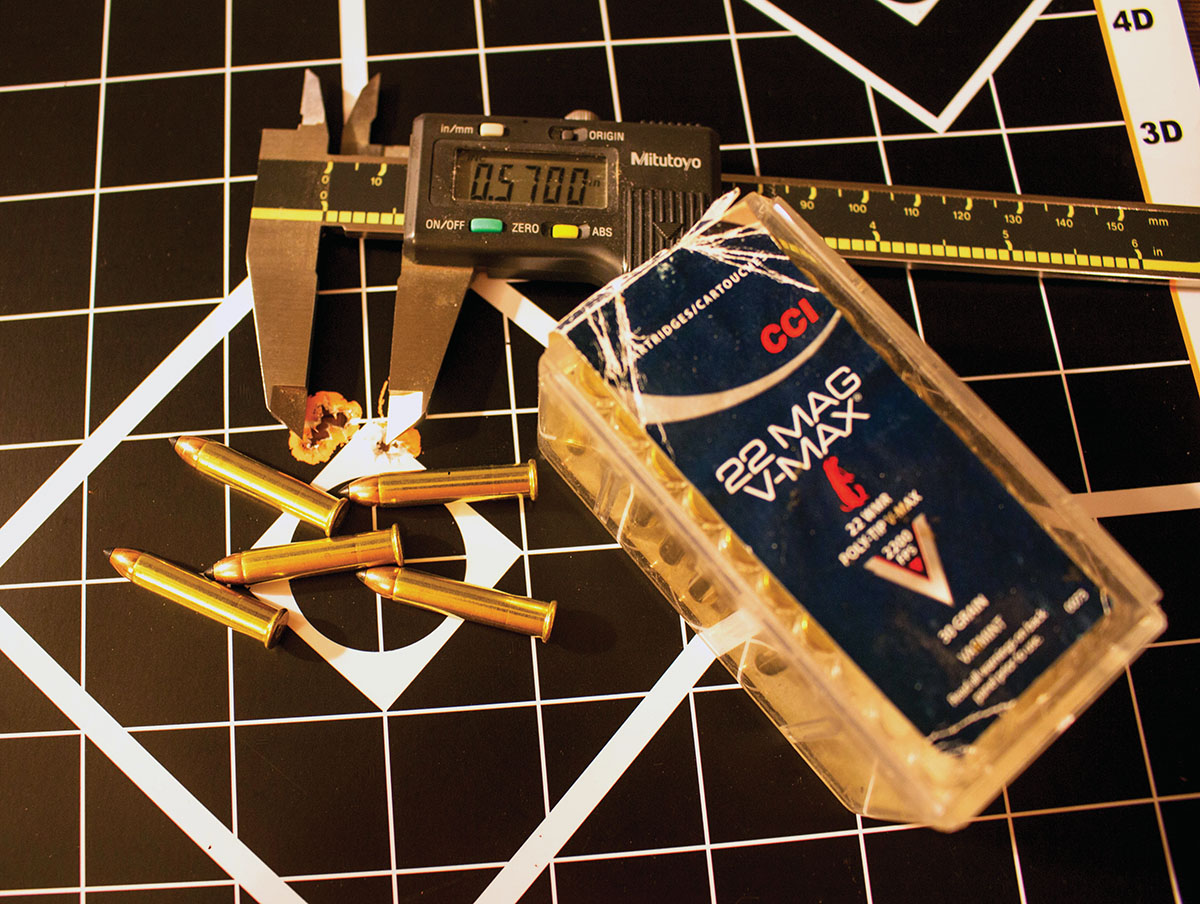 The CCI 22 MAG V-MAX load with the Hornady 30-grain V-MAX polymer-tipped bullet shot very well.