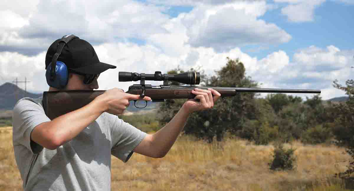 The CZ Model 457 American .17 HMR rifle is among the nicest walnut-stocked long guns ever produced. Lee’s rifle is scratched due to hunting jackrabbits in rocky Arizona terrain.