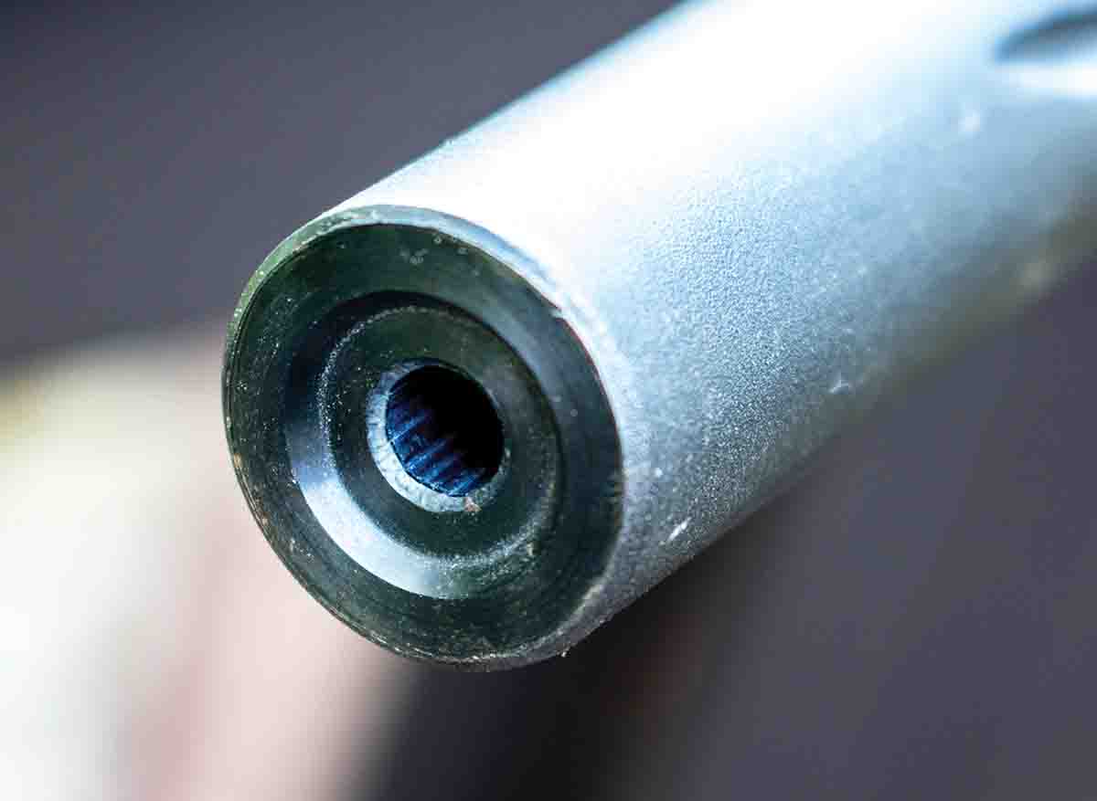 The Mark II BRJ features a recessed target crown at the muzzle.