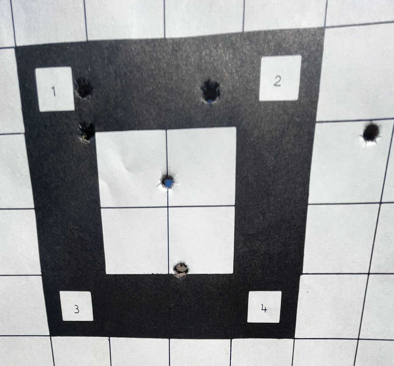 While this roughly 4-inch group might make a rifleman sneer, anywhere from three to five of these could have been hits depending on the target’s position.