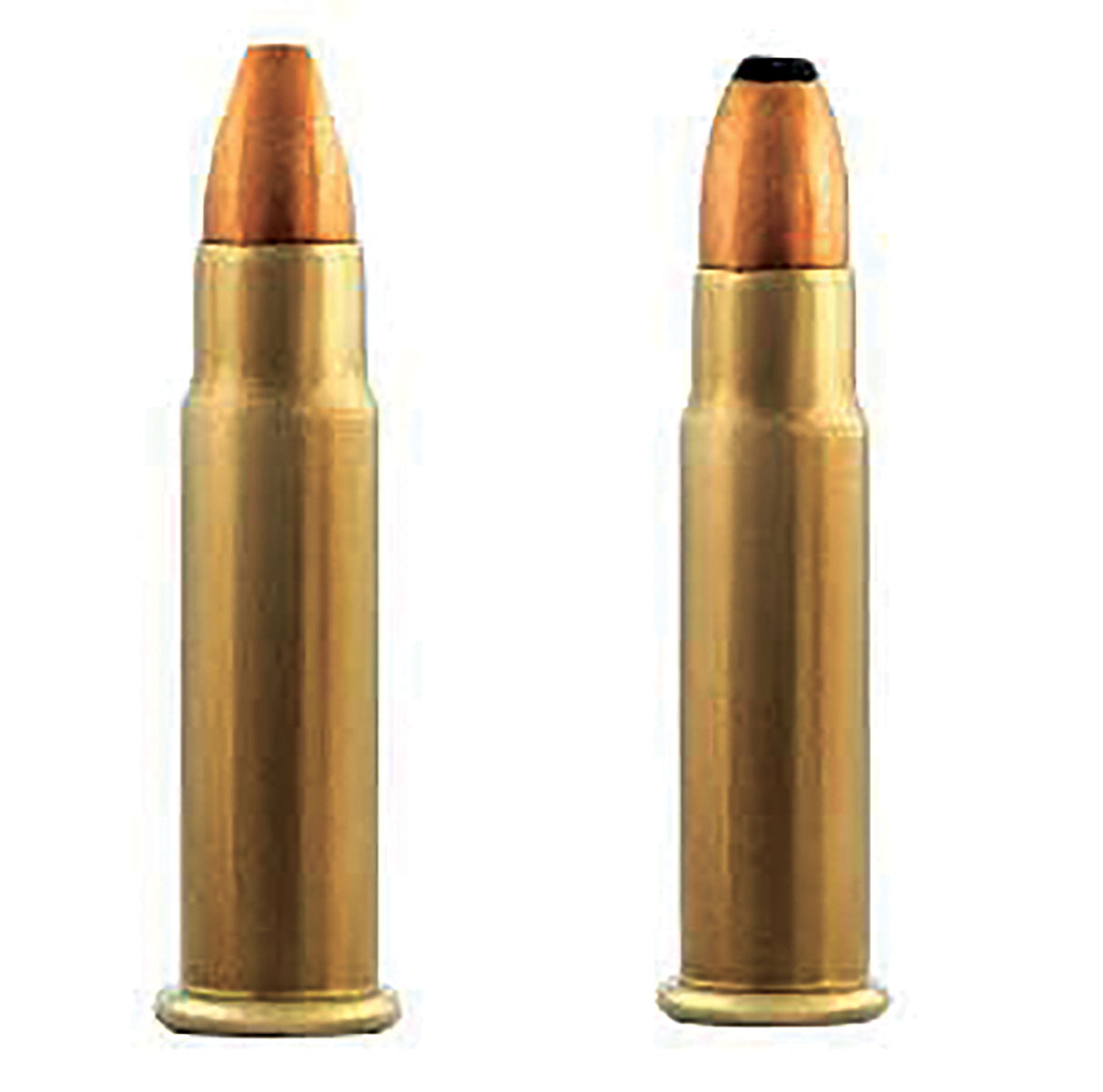 The two loads introduced by Aguila under the Centurion label in 2008 are a 30-grain JHP (left) and a 30-grain JSN at right.