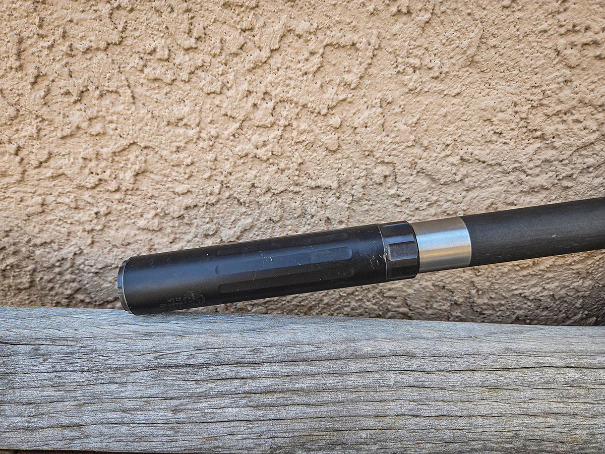 The Dead Air Mask was used quite a bit throughout testing and hunting with this rifle, making the overall experience much more pleasant. When dispatching critters around livestock, it comes in extremely handy.