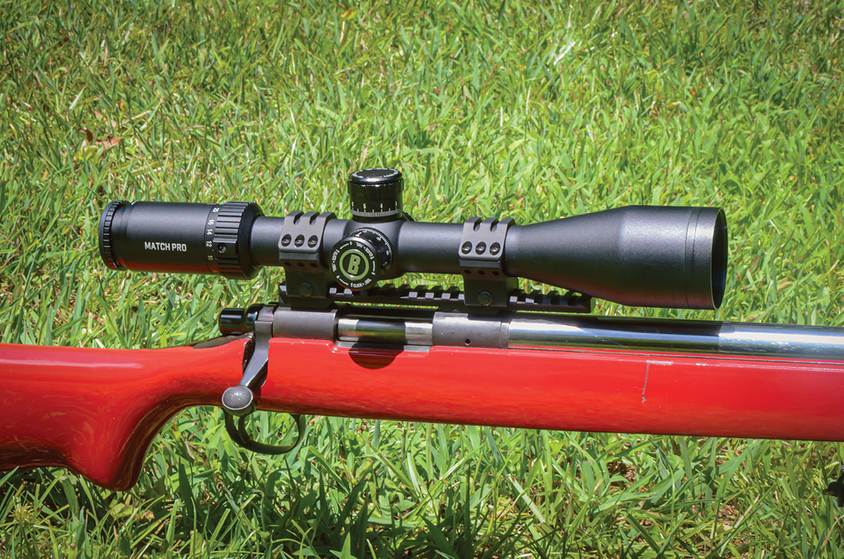 One of the most useful rifles in Layne’s battery is this one on a short Remington 700 action blueprinted many years ago by Kenny Jarrett. Interchangeable bolts and barrels enable him to shoot a number of cartridges, including the 221 Fireball, 223 Remington, 22-250, 220 Swift, 6.5-284, 6.5 Creedmoor and 308 Winchester. The stock is by McMillan and the scope is by Bushnell.