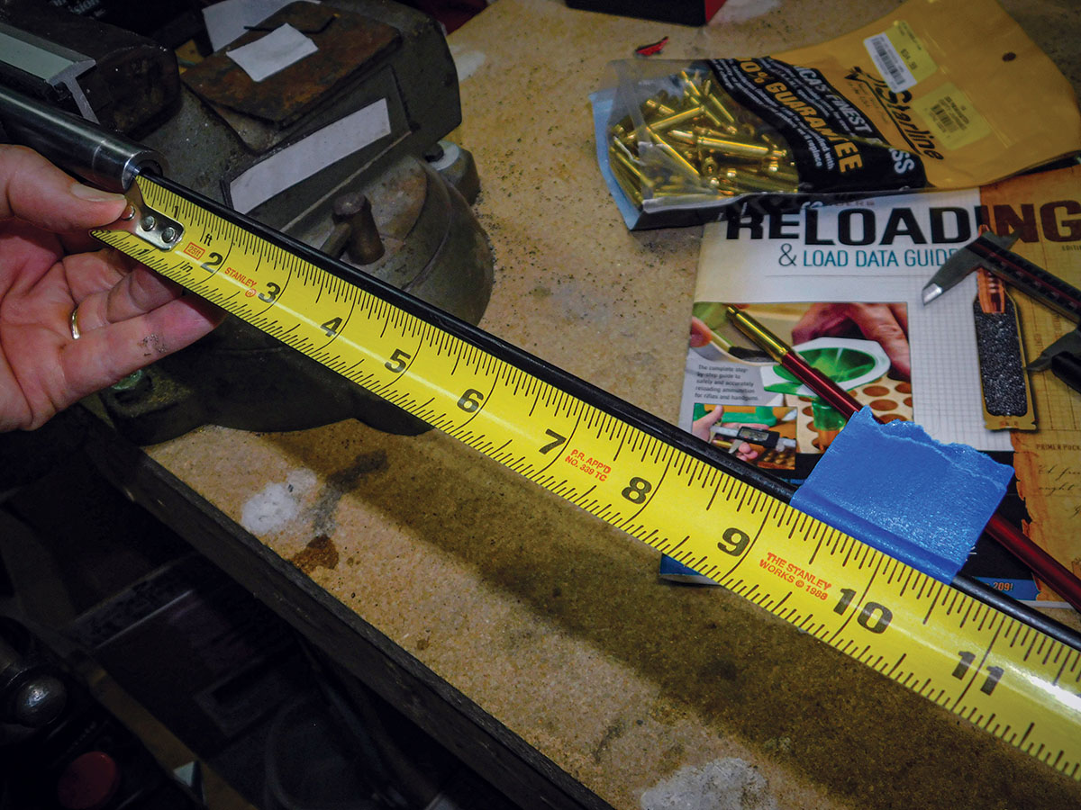 The Bushmaster’s barrel had no engravings or stampings to indicate chambering or twist rate. Using a tight-fitting patch and a good-quality cleaning rod indicated that the barrel was a 1:9 twist.