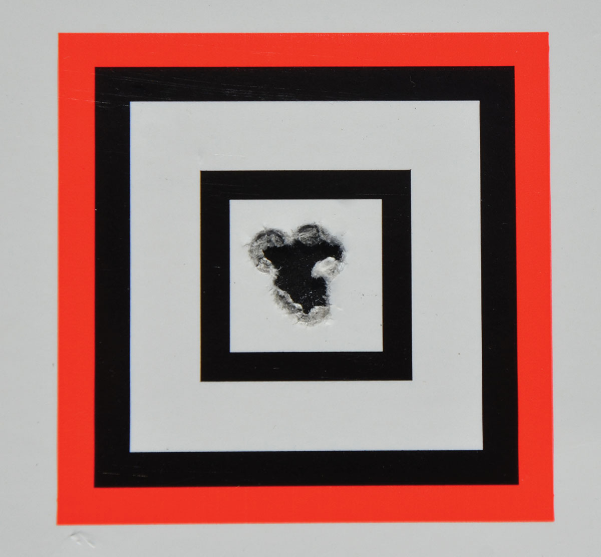 This five-shot group, fired at 100 yards with the Berger 90-grain VLD Target pushed just beyond 3,000 fps, measured .302 inch.