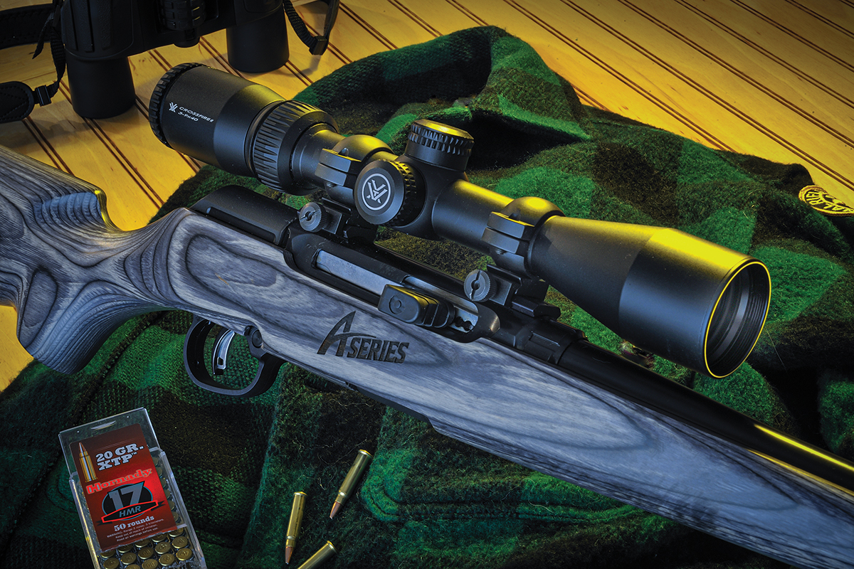 The main part of the rifle is the delayed blowback action, as shown here. The bolt is hard chromed for ease of maintenance, and the laminated stock provides a weatherproof gun suitable for all seasons. The scope is a Vortex Crossfire II in a 3-9x 40mm model.