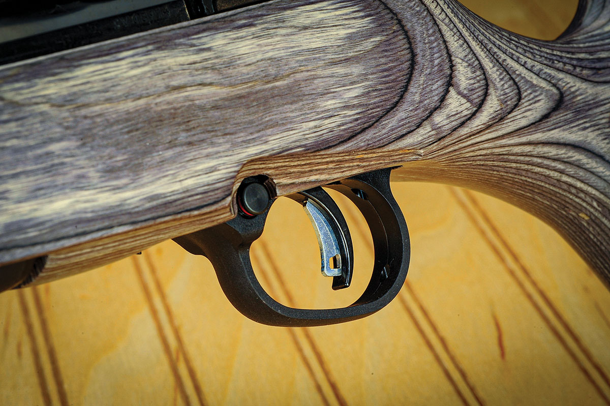 Like most Savage guns, it is fitted with the company’s famed AccuTrigger. The hole at the bottom rear of the trigger guard is for the insertion of an Allen wrench to adjust the trigger without removing the stock.