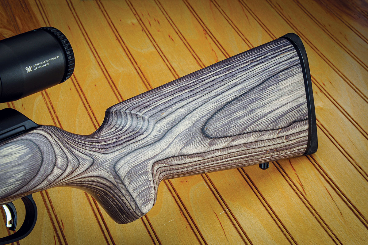 The stock is profiled in the classic style that is popular today. No cheekpiece or Monte Carlo is included on this rifle.