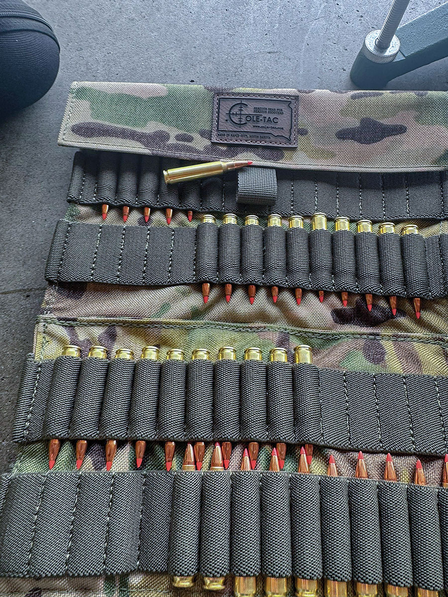 Handloads all loaded up in Cole-Tac ammunition wallet. These make range trips or out-in-the-field hunting ideal. No ammunition rattle!